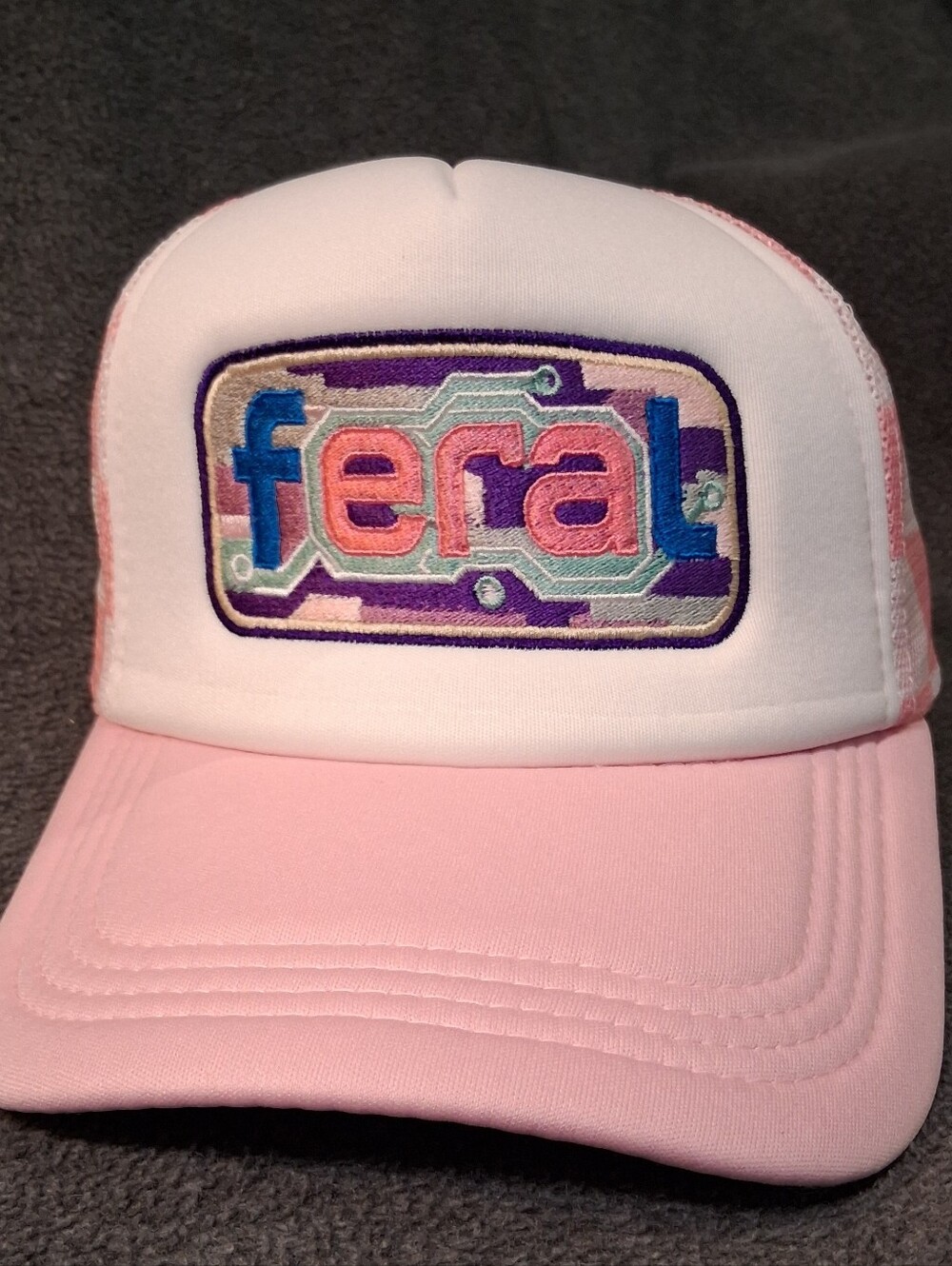 Feral Pink and White Trucker Hat